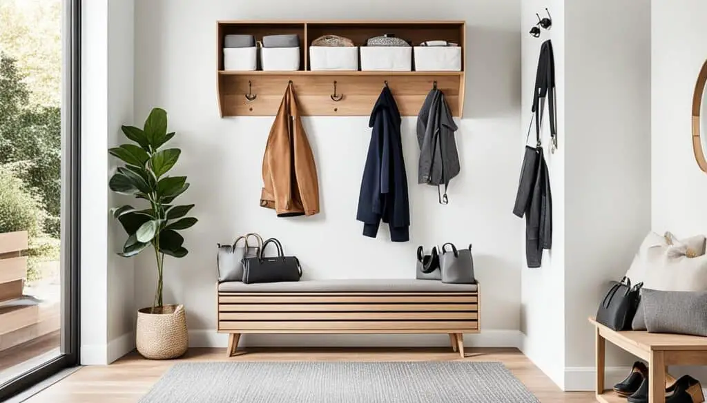 Entryway bench storage