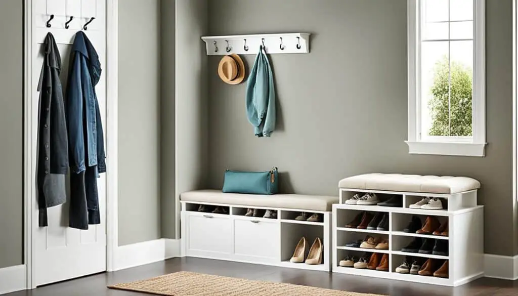 Small entryway shoe bench