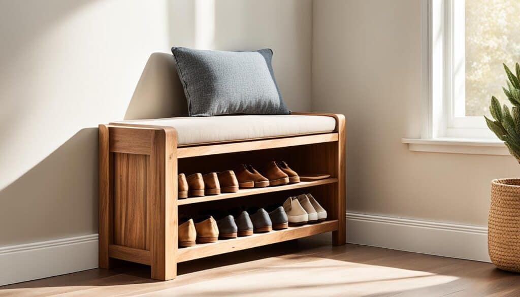 Wooden shoe bench