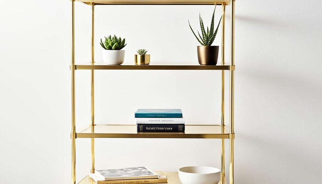 brass shelf