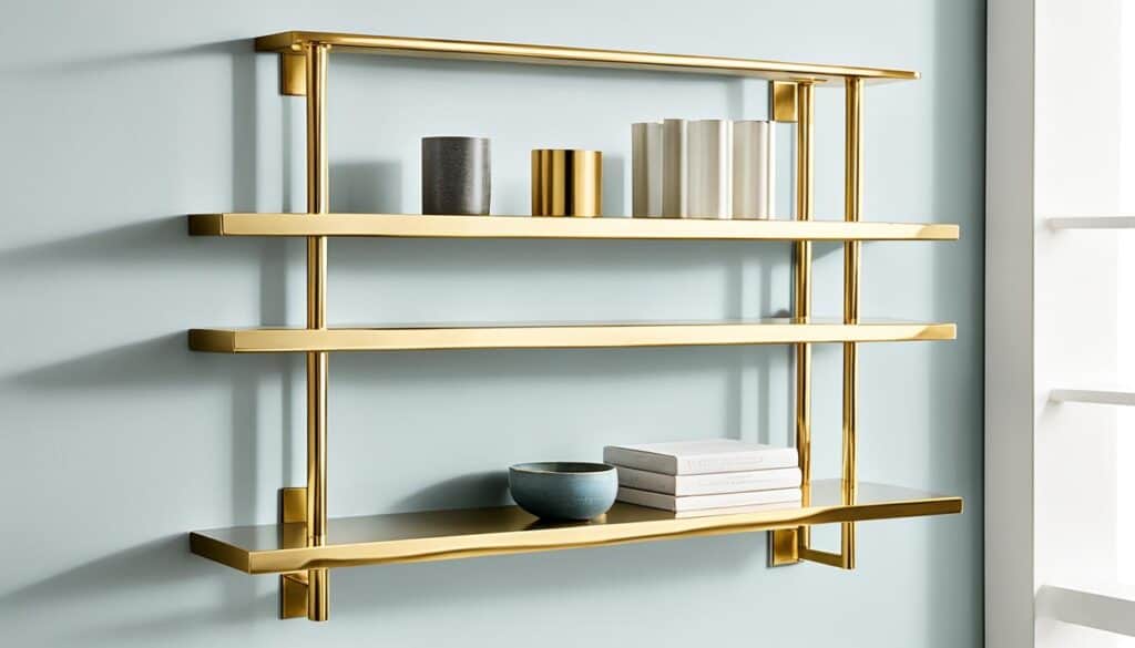 brass shelf