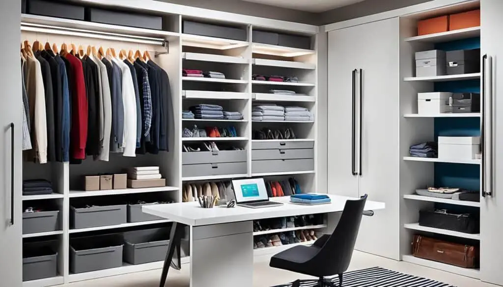 built-in closet office