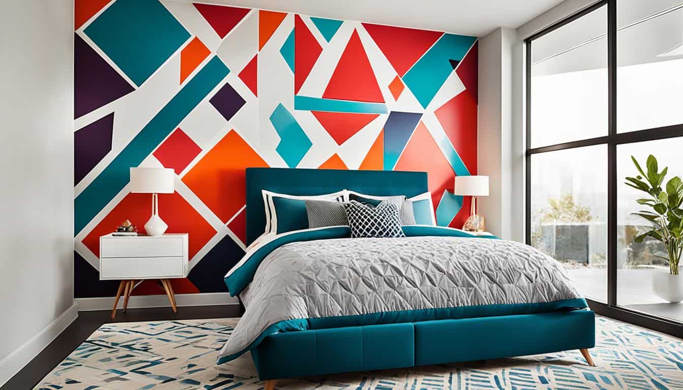 geometric accent wall