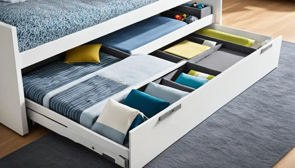 hidden storage in trundle bed