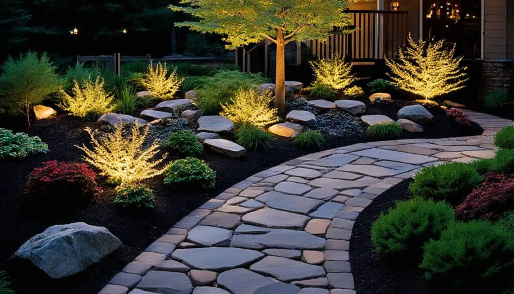 landscape lighting installation