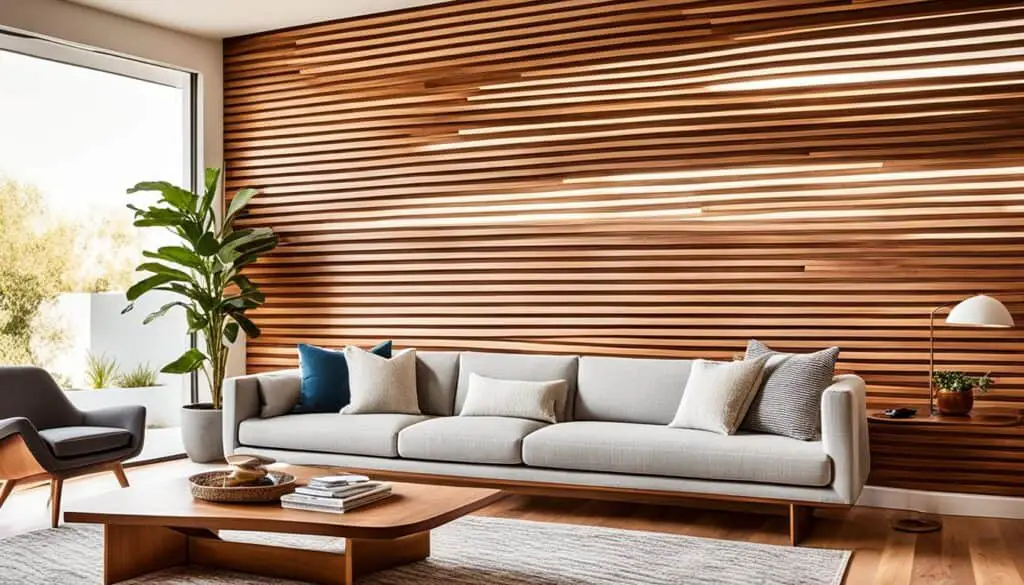 mid-century modern wood accent wall