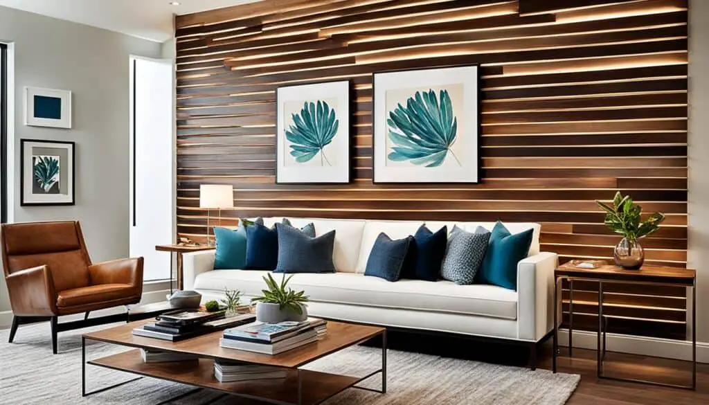 wood slat accent wall