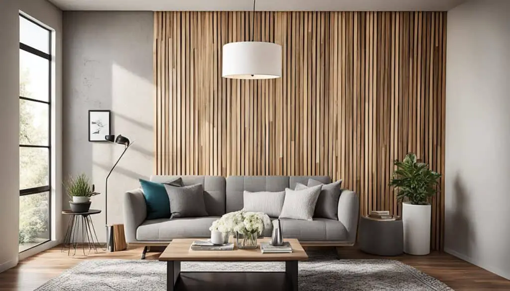 wood slat accent wall